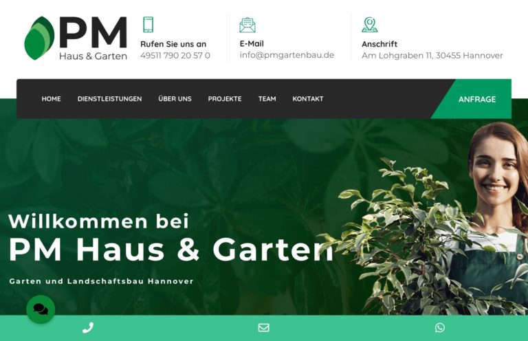 Projekt PM Gartenbau – Website von ADNAYA Marketing
