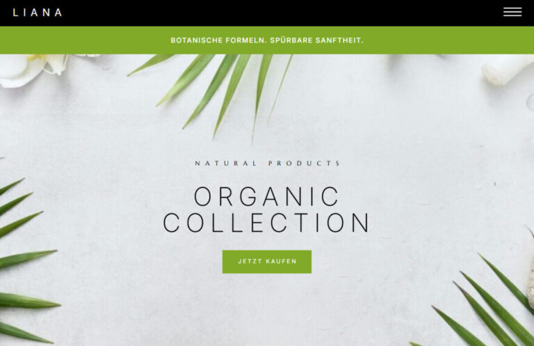 Projekt Liana Cosmetics – Website von ADNAYA Marketing